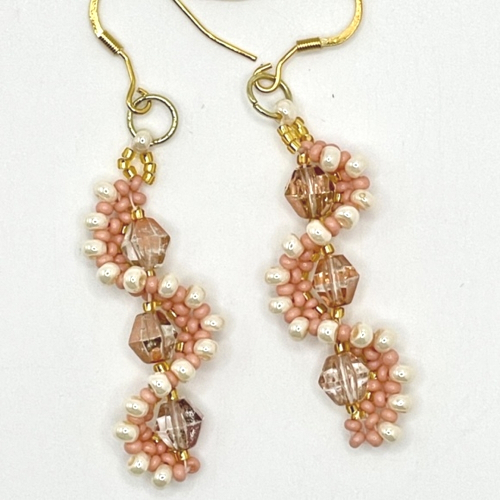 Czech Glass Whirly Gig Pierced Dangle Drop Earrings NEW